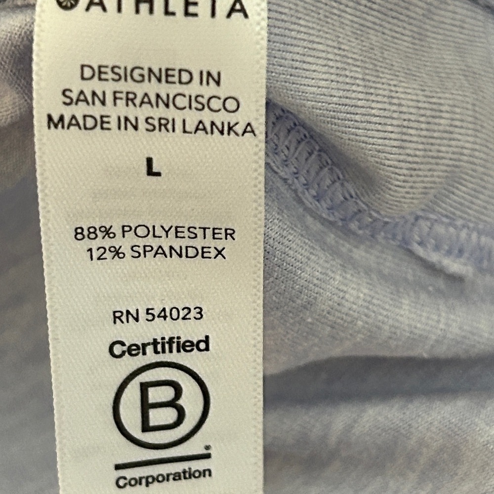 Athleta Uptempo Light Lilac Long Sleeved Tee. Large - Picture 7 of 7